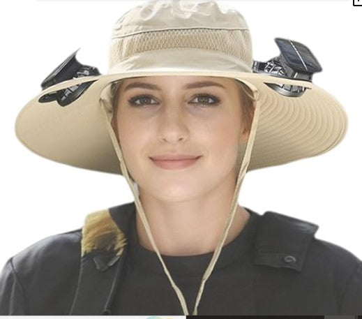 SOMBRERO CON VENTILADORES – PROTECCIÓN + AIRE EN UN SOLO PRODUCTO