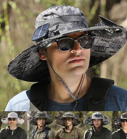 SOMBRERO CON VENTILADORES – PROTECCIÓN + AIRE EN UN SOLO PRODUCTO